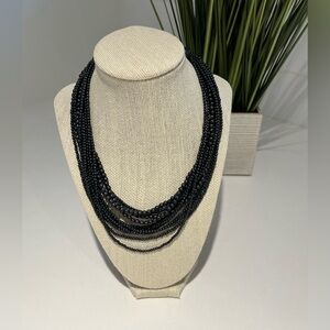 🖤Black Beaded Multi-Strand Statement Necklace